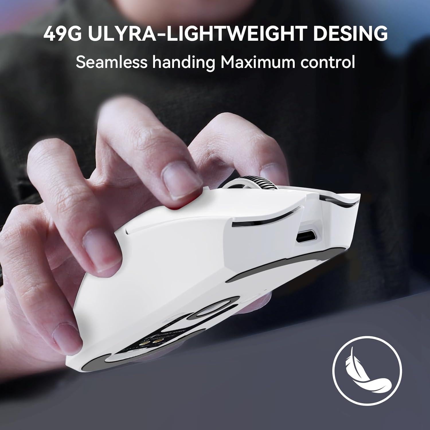 Ratón Gaming Inalámbrico ATTACK SHARK X1 40000DPI RGB Blanco