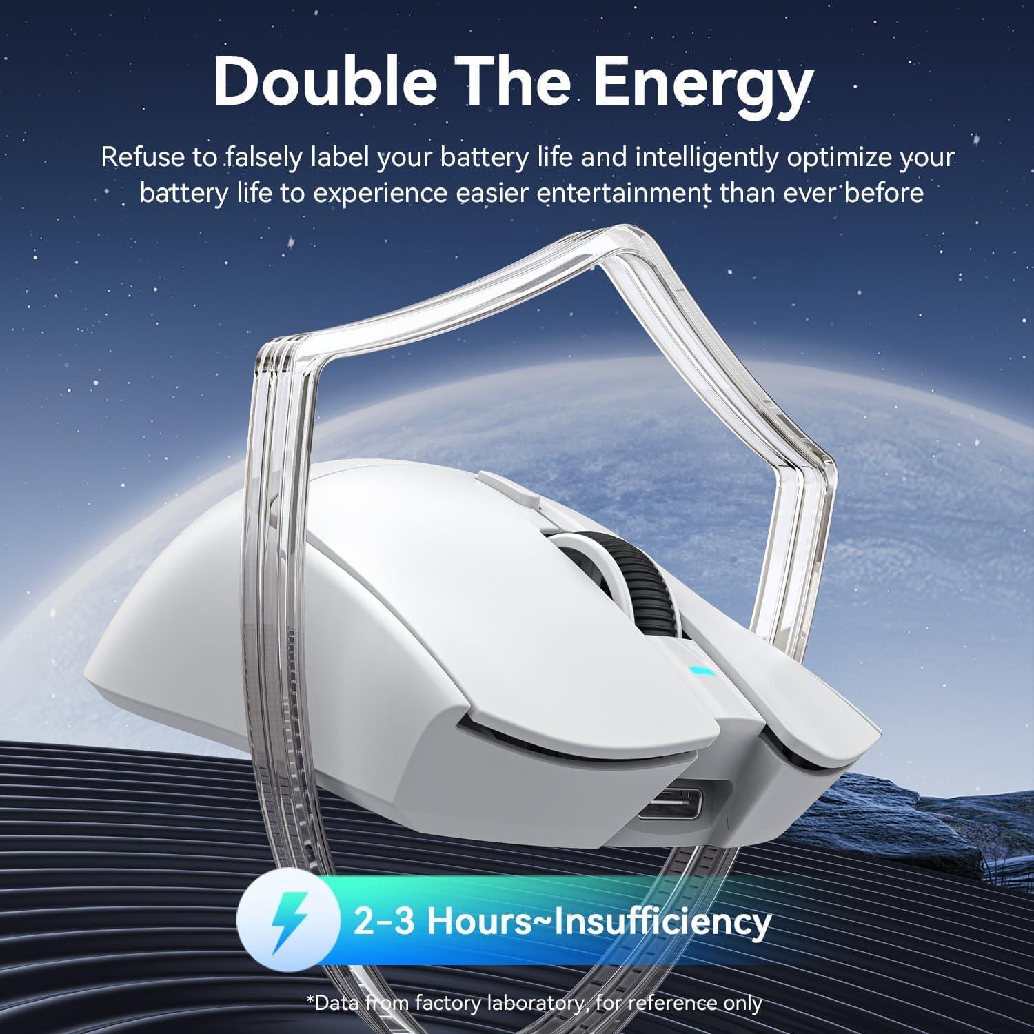 Ratón Gaming Inalámbrico ATTACK SHARK X1 40000DPI RGB Blanco