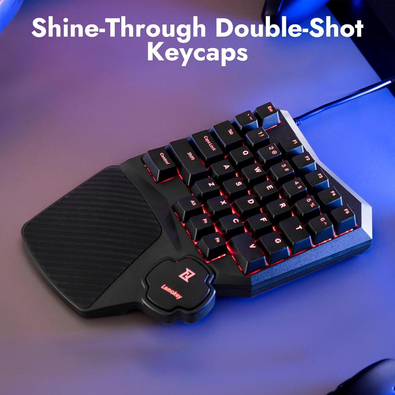 Teclado Mecánico Gaming Lemokey X0 35 Teclas Retroiluminado Rojo