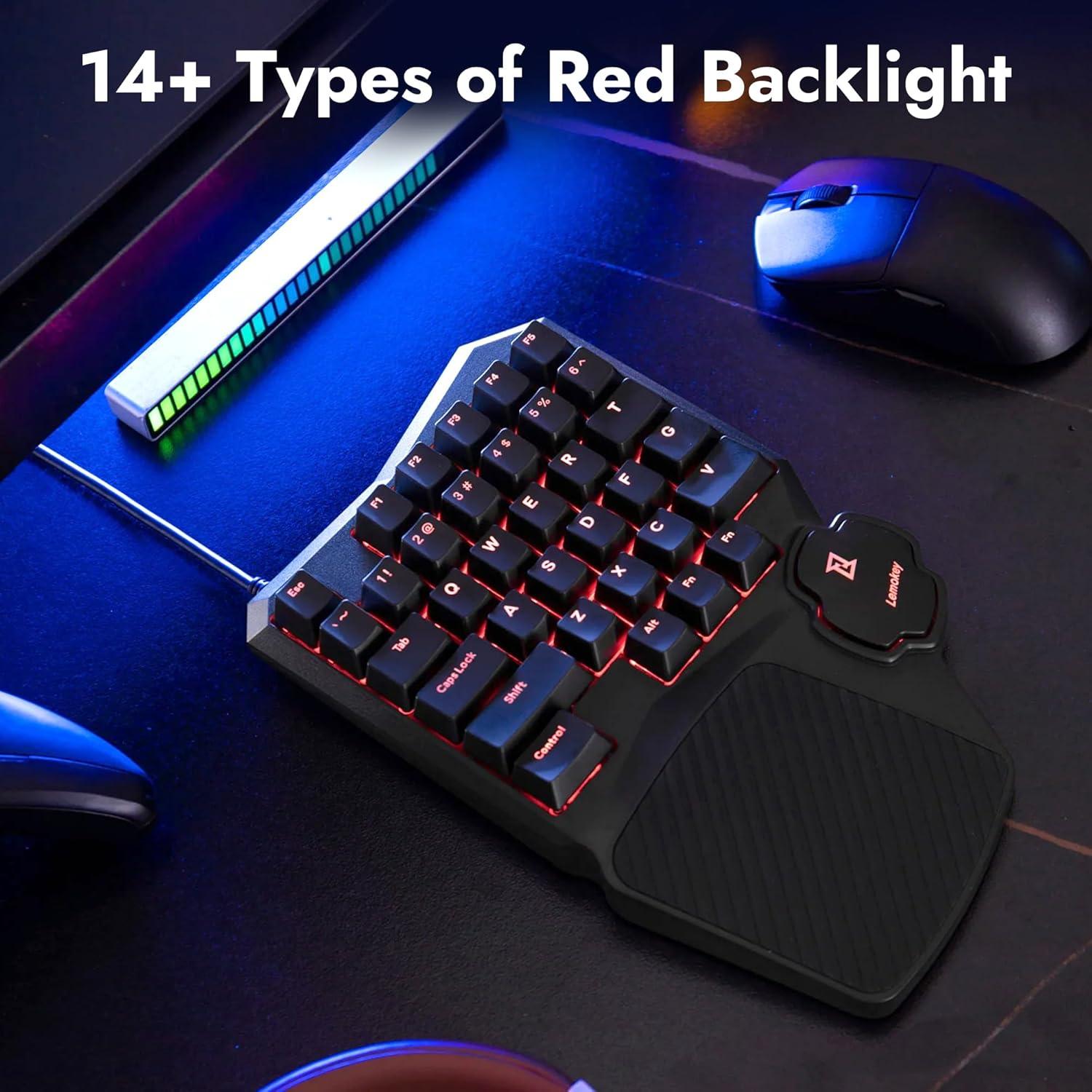 Teclado Mecánico Gaming Lemokey X0 35 Teclas Retroiluminado Rojo