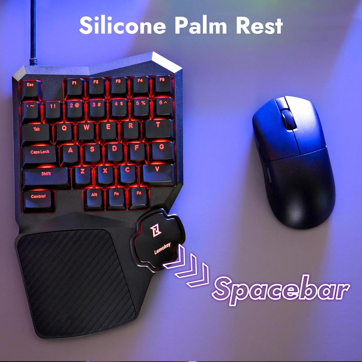 Teclado Mecánico Gaming Lemokey X0 35 Teclas Retroiluminado Rojo