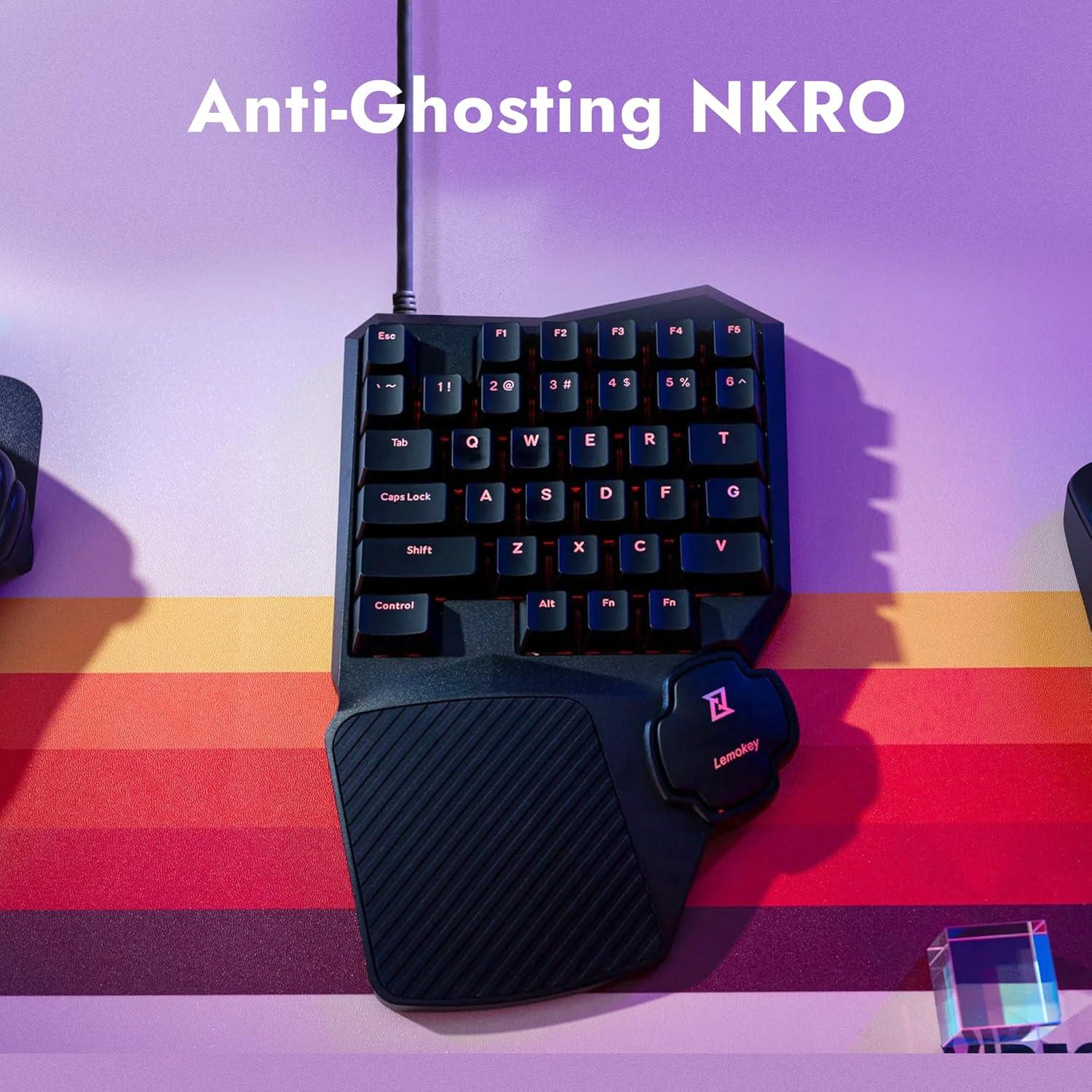 Teclado Mecánico Gaming Lemokey X0 35 Teclas Retroiluminado Rojo