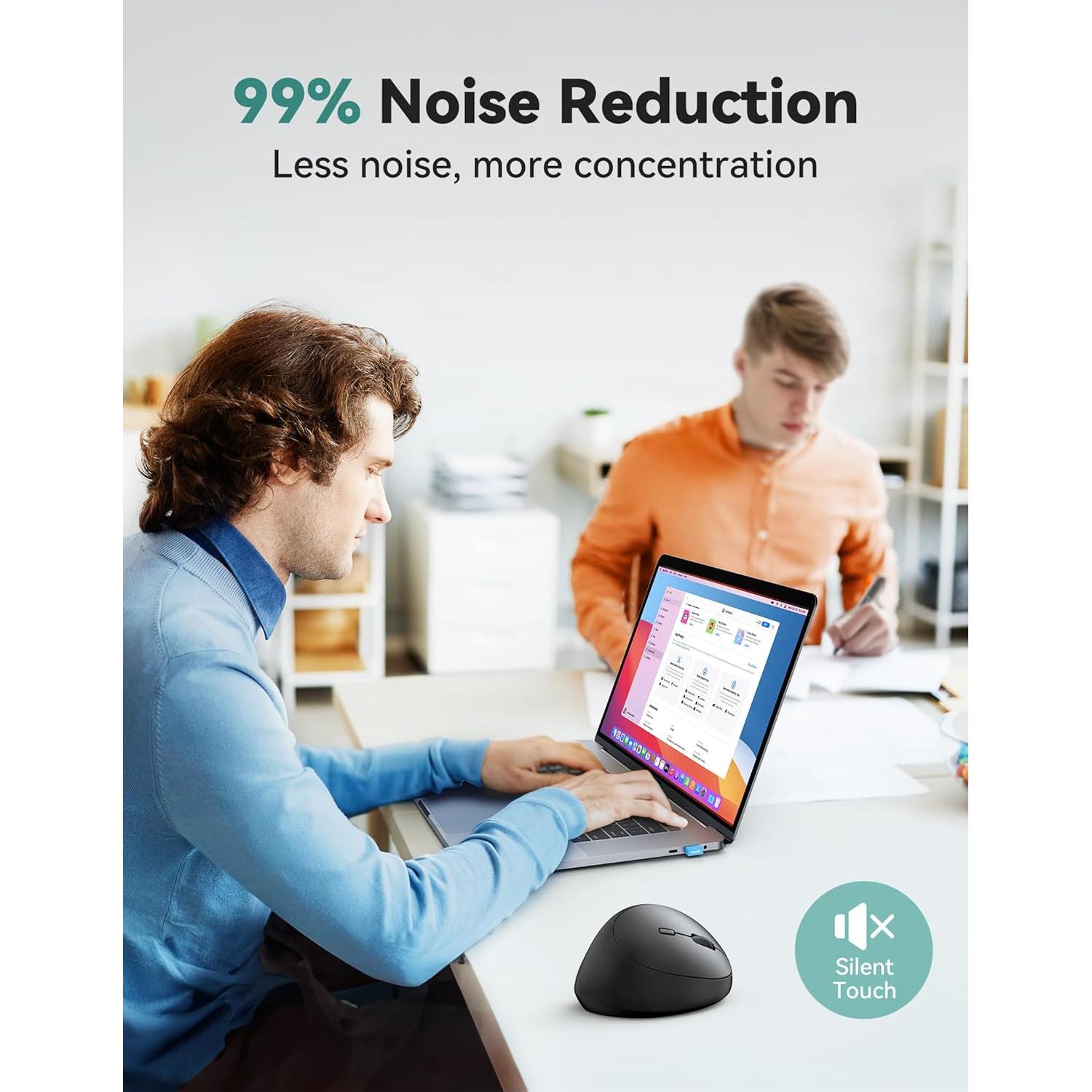 Ratón Ergonómico TECKNET Inalámbrico 4800 DPI Negro