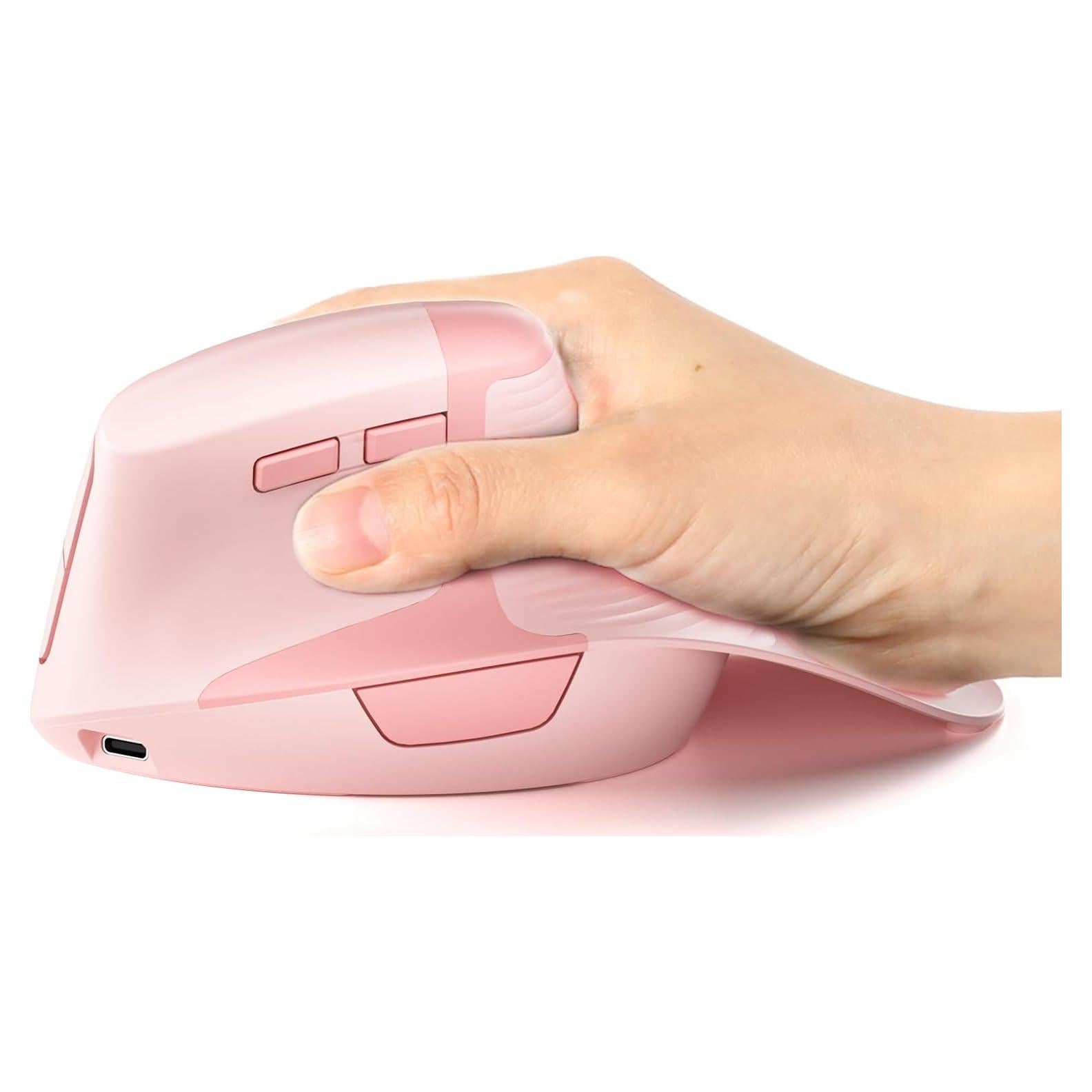Ratón Ergonómico Inalámbrico seenda Rosa Vertical Recargable