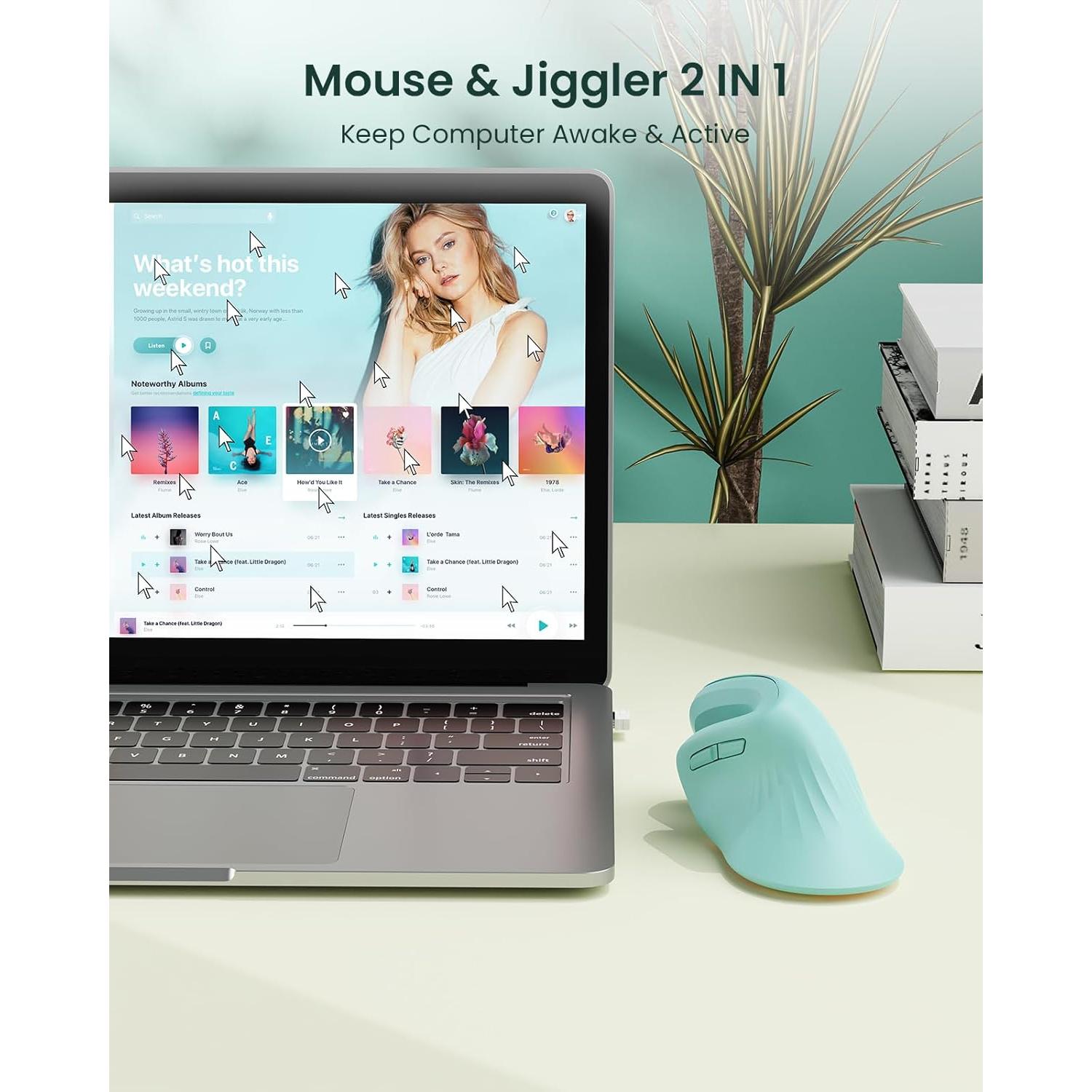 Ratón Vertical Ergonómico seenda Bluetooth + USB Verde Menta