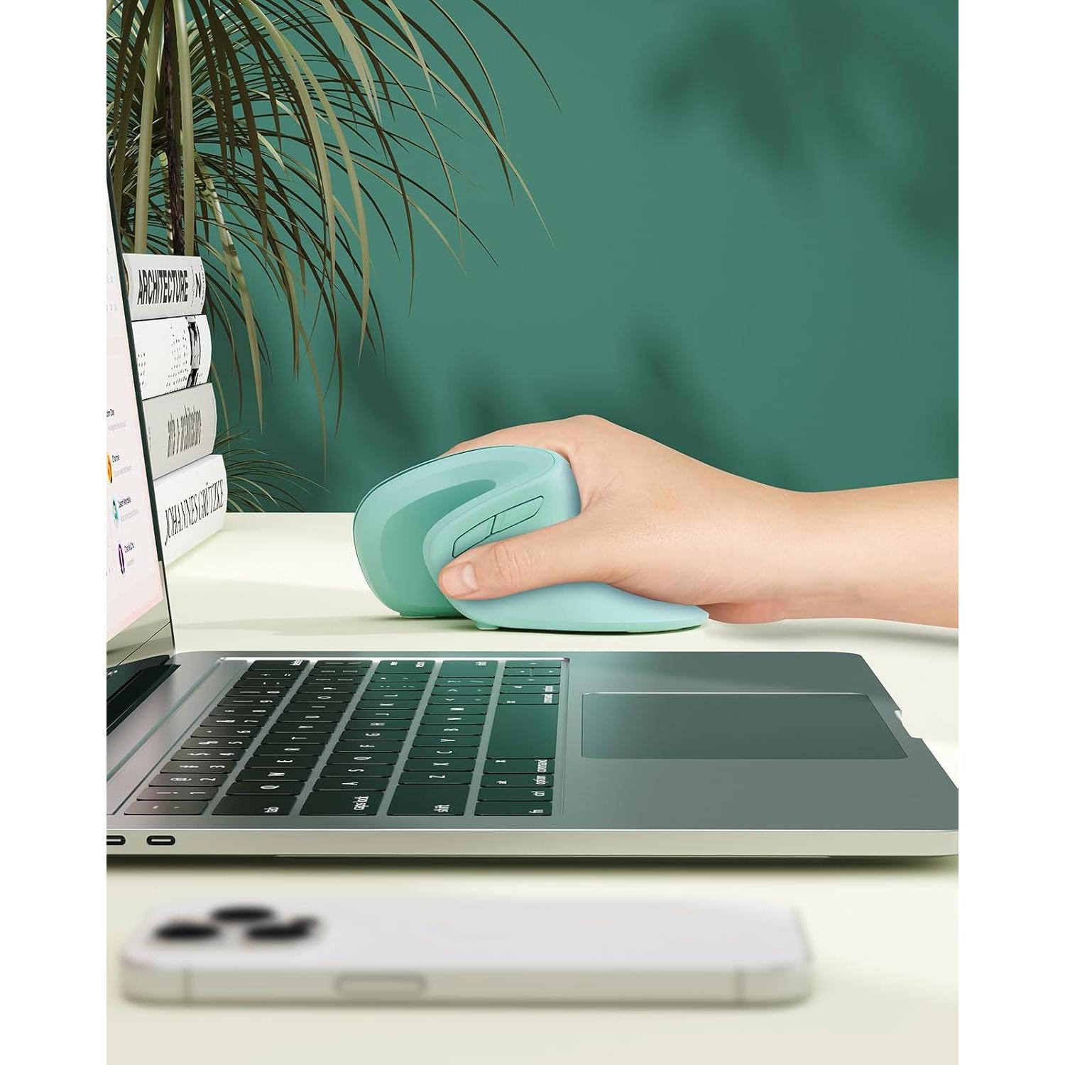 Ratón Vertical Ergonómico seenda Bluetooth + USB Verde Menta