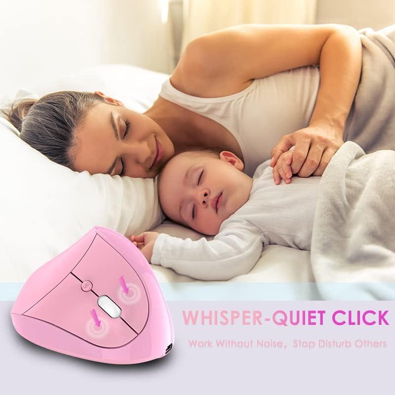 Ratón Vertical Ergonómico Inalámbrico Attoe Rosa 800/1200/1600 DPI