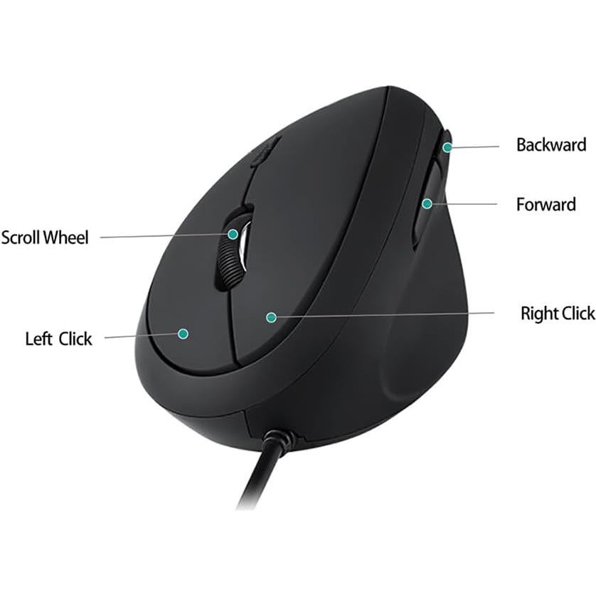 Ratón Ergonómico Vertical Shoplease USB 800/1200/1600 DPI