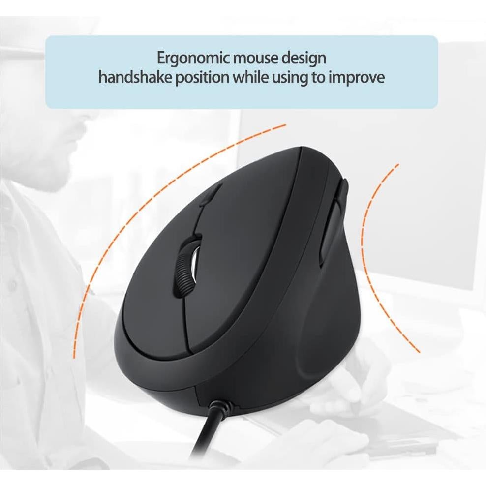 Ratón Ergonómico Vertical Shoplease USB 800/1200/1600 DPI