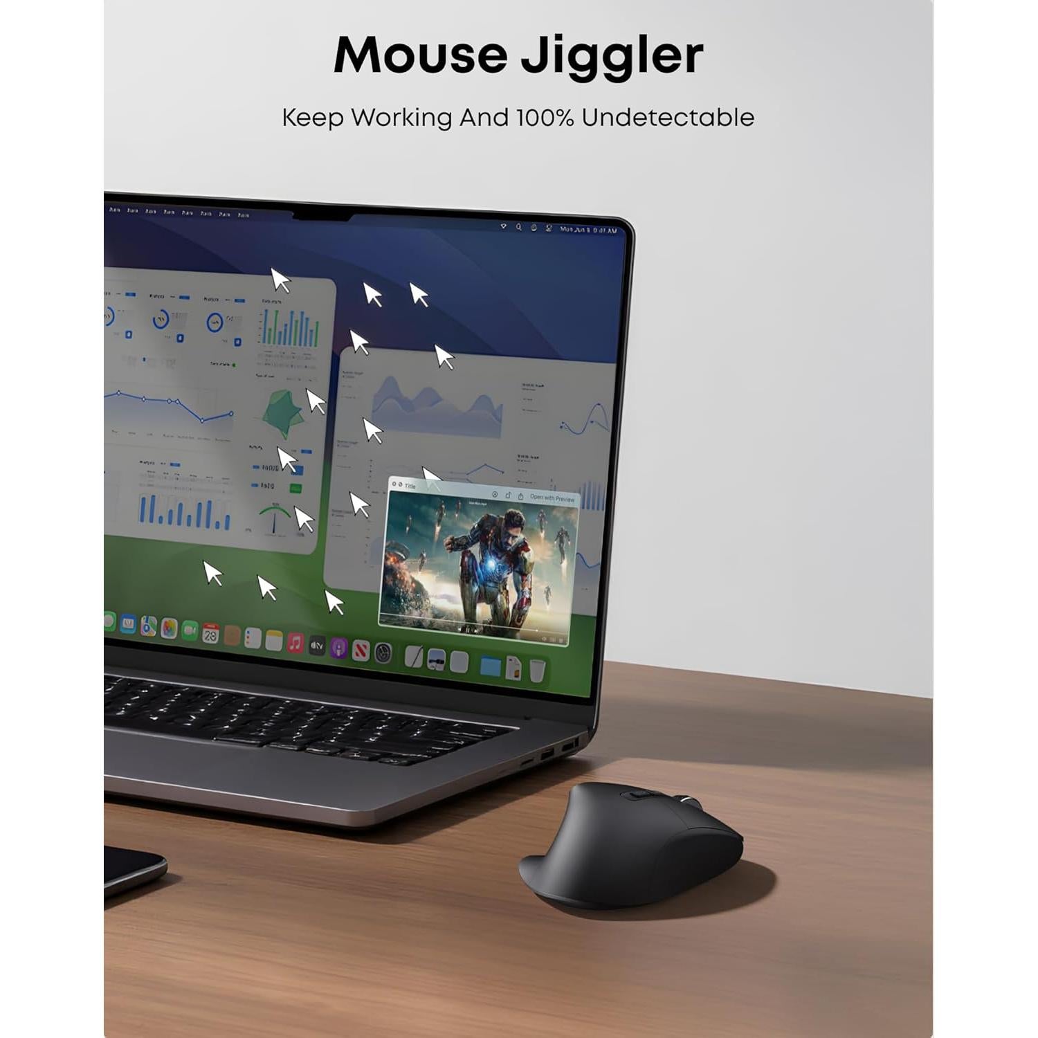 Ratón Ergonómico Recargable Ghajz 4800DPI Inalámbrico 3 en 1