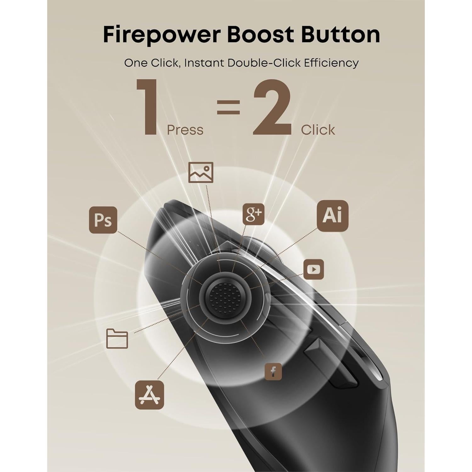 Ratón Ergonómico Recargable Ghajz 4800DPI Inalámbrico 3 en 1