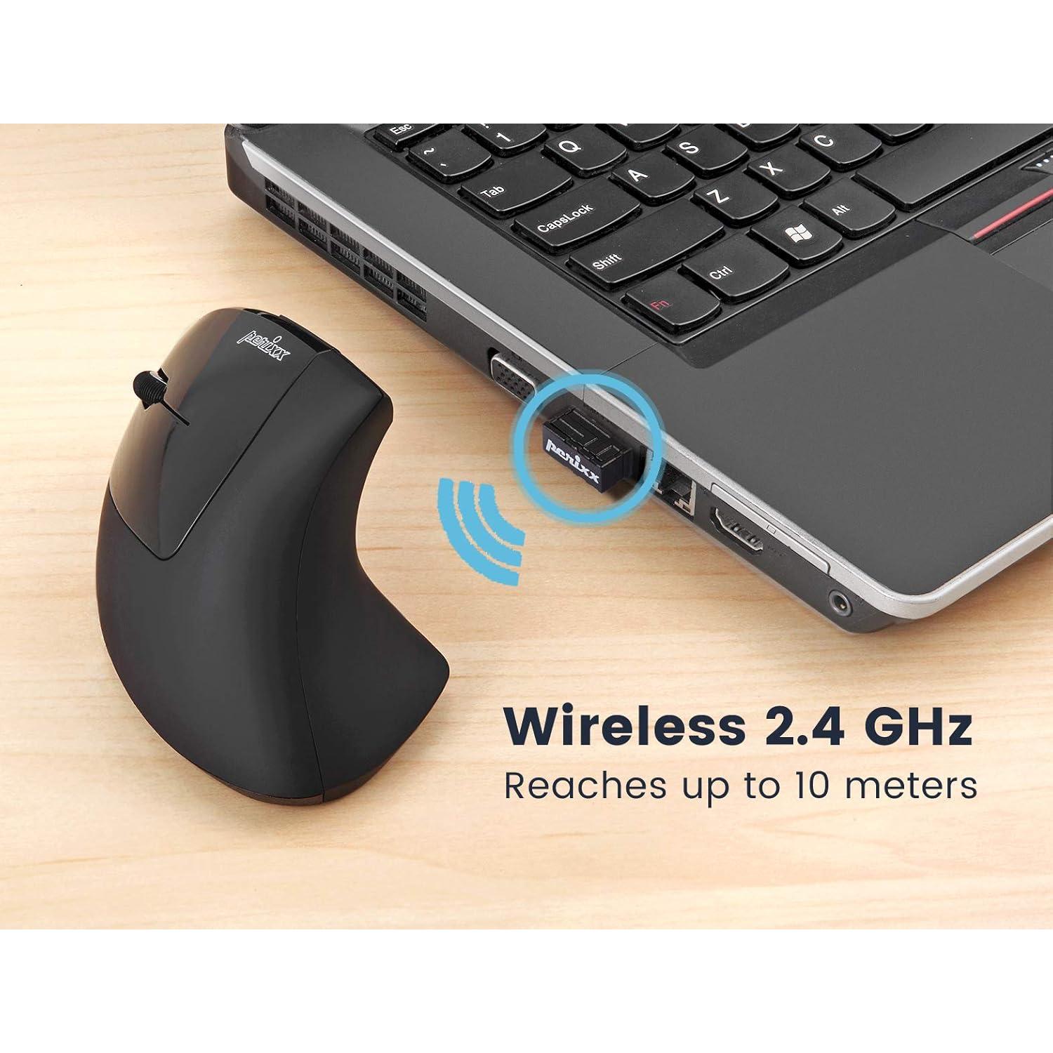 Ratón Vertical Ergonómico Inalámbrico Perixx PERIMICE-713L para Zurdos