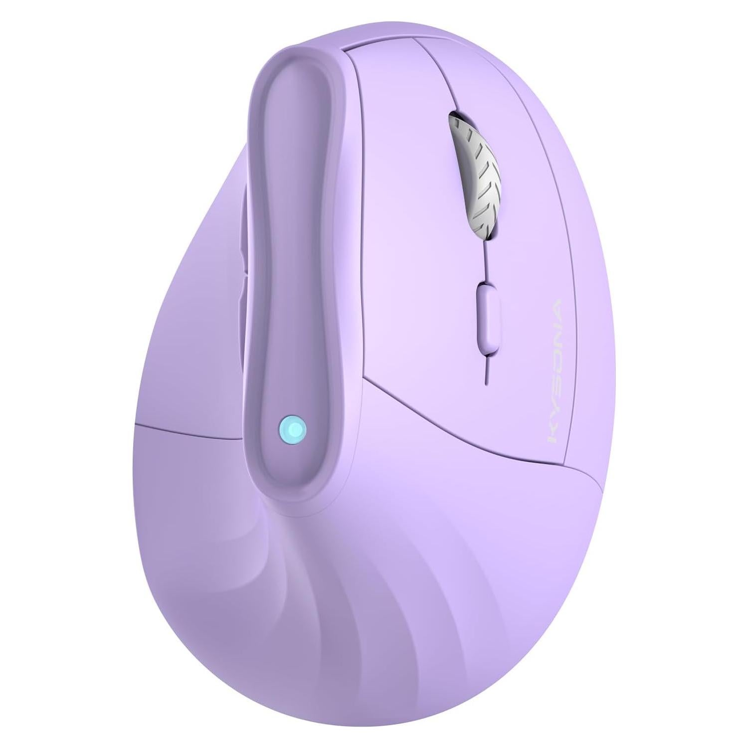 Ratón Vertical Inalámbrico Ergonómico Kysona Púrpura 57°