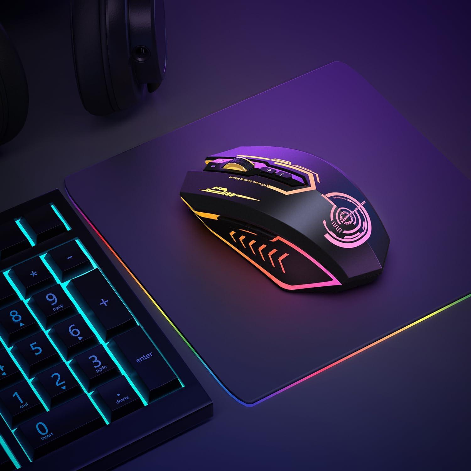 Ratón Gaming Inalámbrico UHURU WM-02 12000 DPI 7 Botones RGB