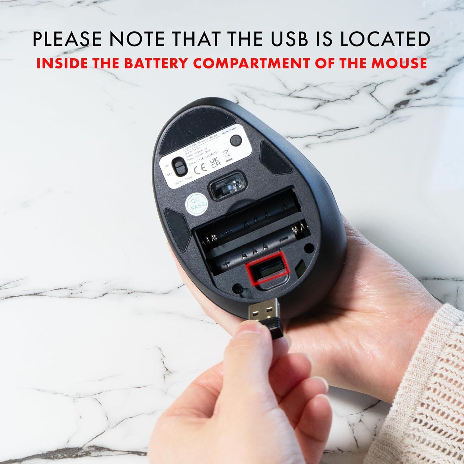 Ratón Inalámbrico Ergonómico Vertical J-Tech Digital Negro