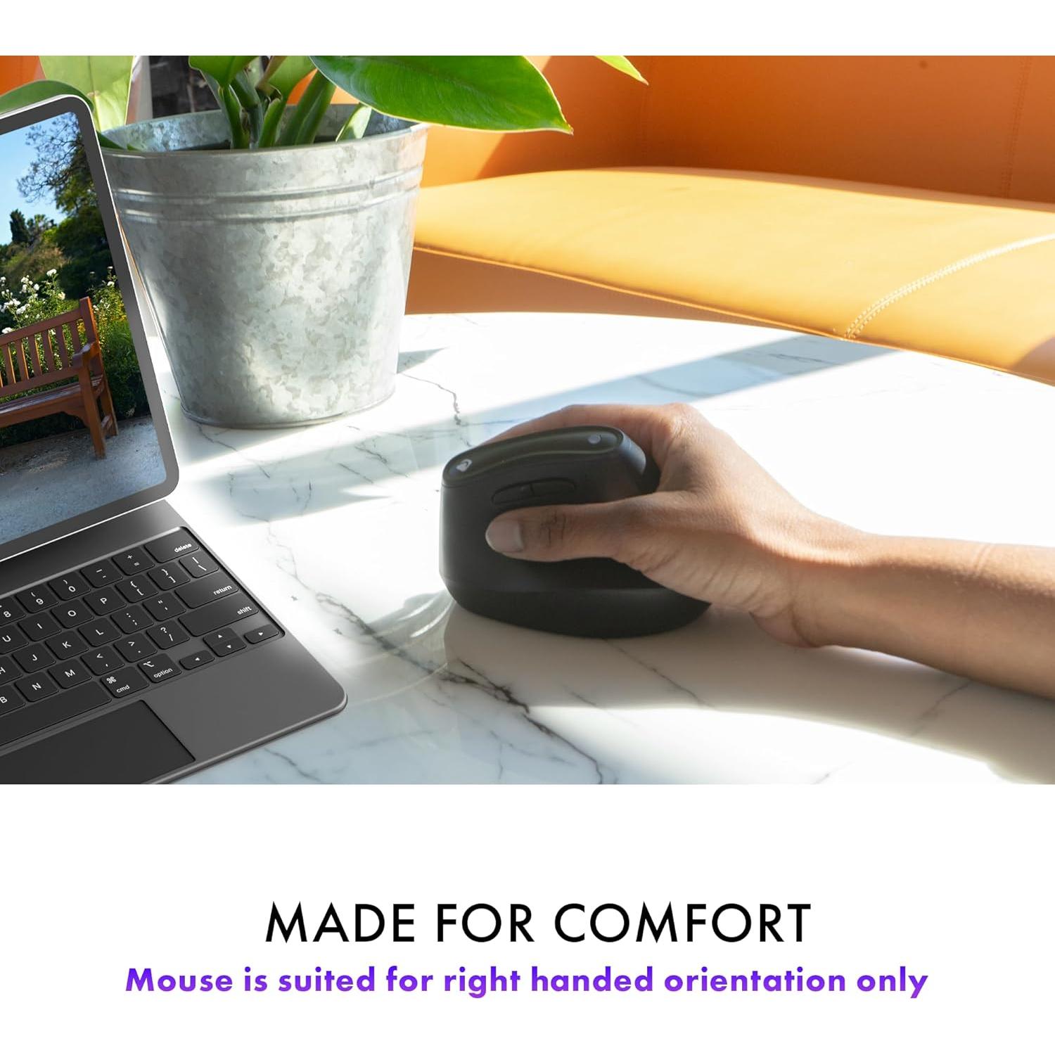 Ratón Inalámbrico Ergonómico Vertical J-Tech Digital Negro