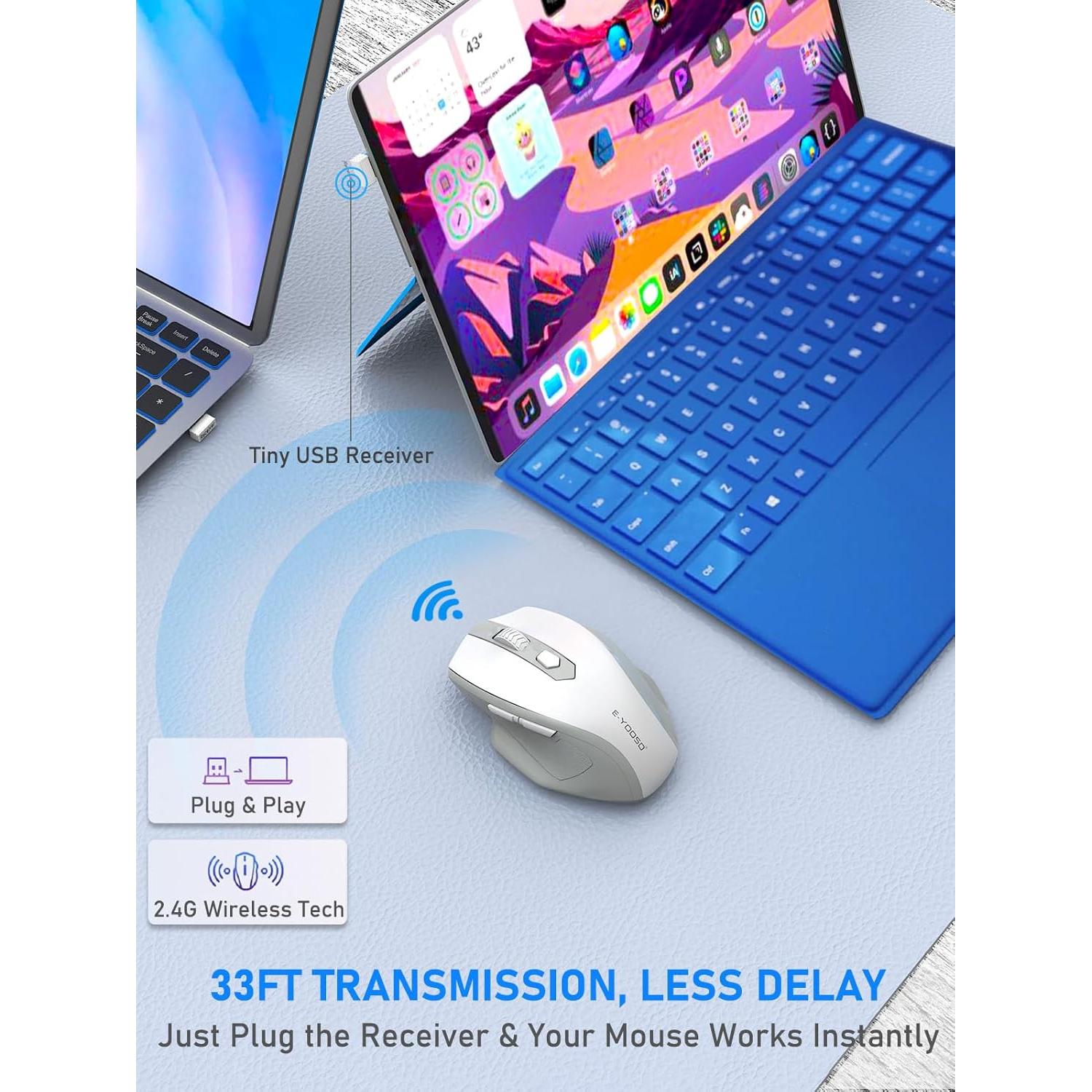 Ratón Inalámbrico E-YOOSO 4000 DPI Ergonómico 6 Botones