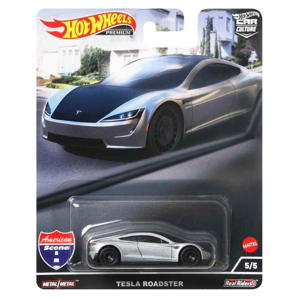 Vehículo Safari Hot Wheels Tesla Roadster 1:64 para niños 3+