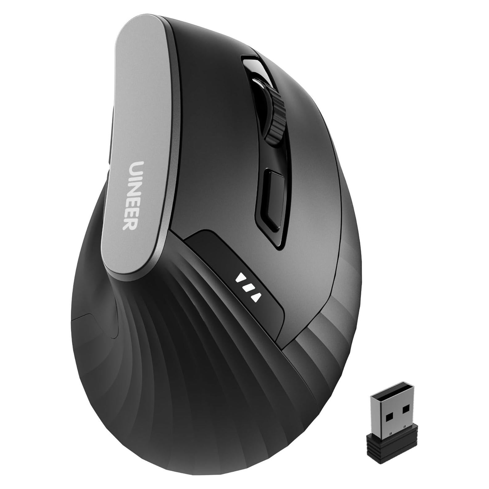 Ratón Vertical Inalámbrico Uineer A06P Ergonómico Negro
