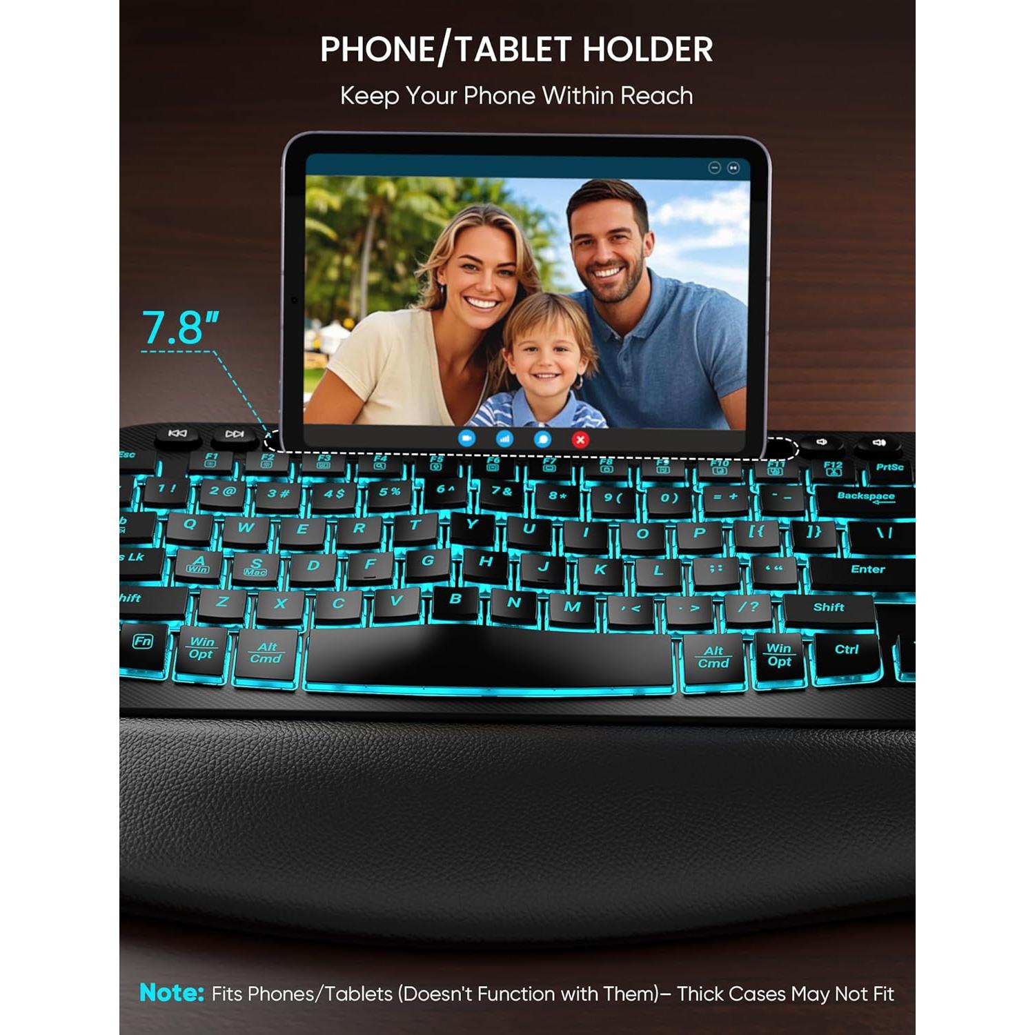 Combo Teclado y Ratón Inalámbrico SABLUTE Ergonómico RGB