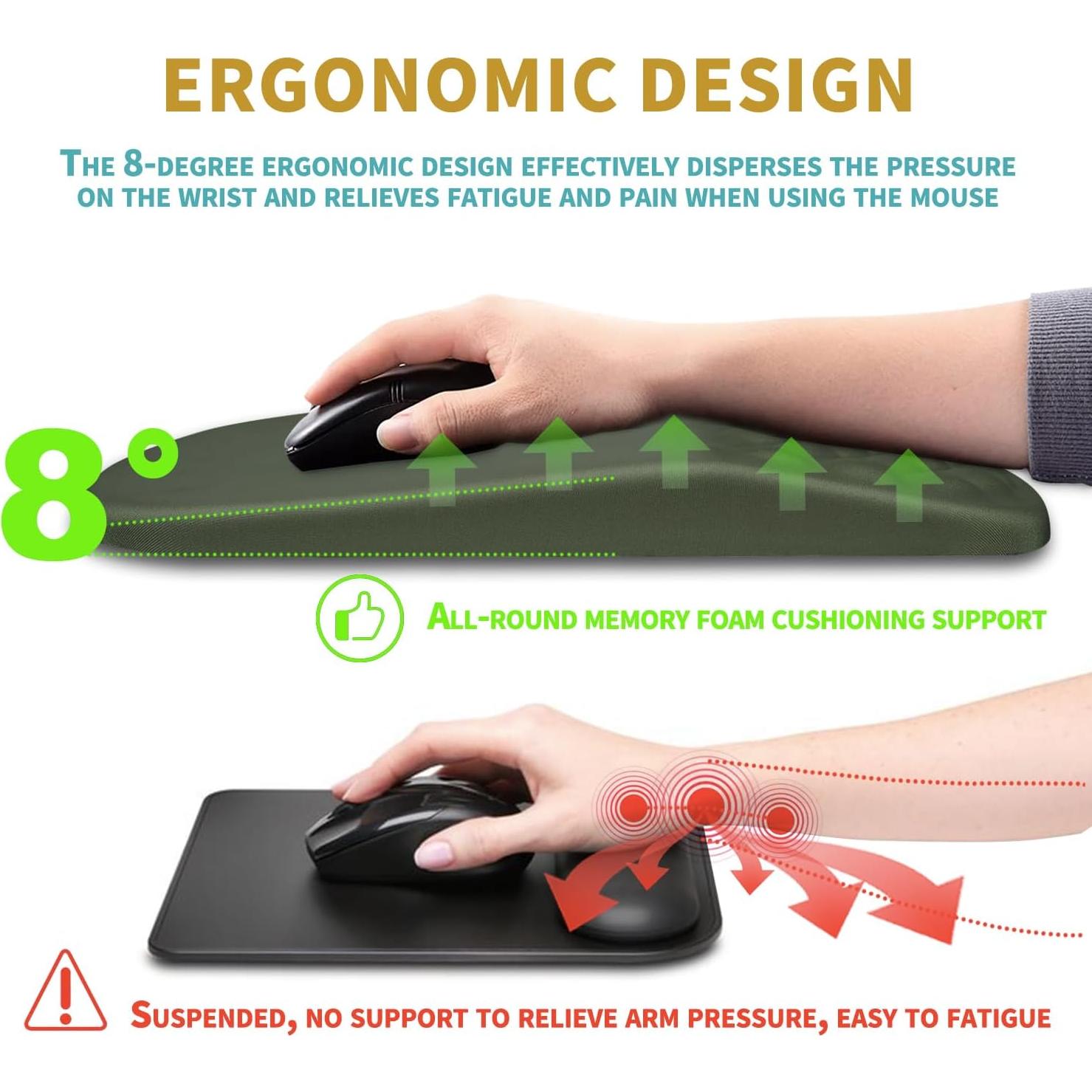 Soporte de Muñeca Ergonómico Hokafenle Verde Oliva 30x20 cm