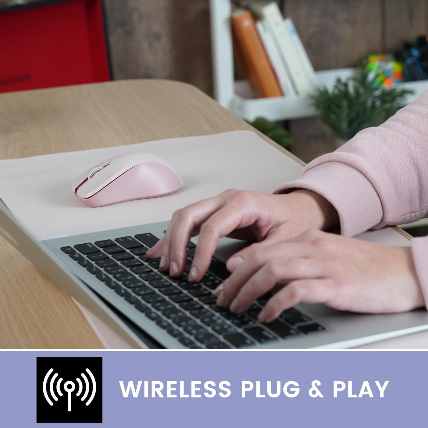 Ratón Inalámbrico Perixx PERIMICE-621P Rosa Ergonómico