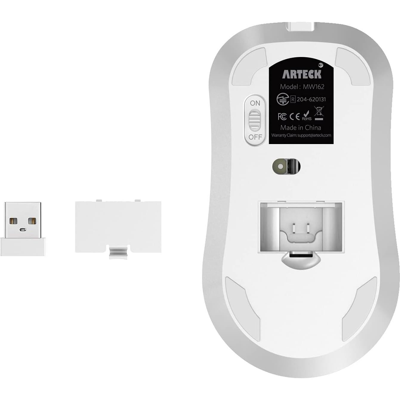Ratón Inalámbrico Arteck MW162 Ergonómico Blanco USB