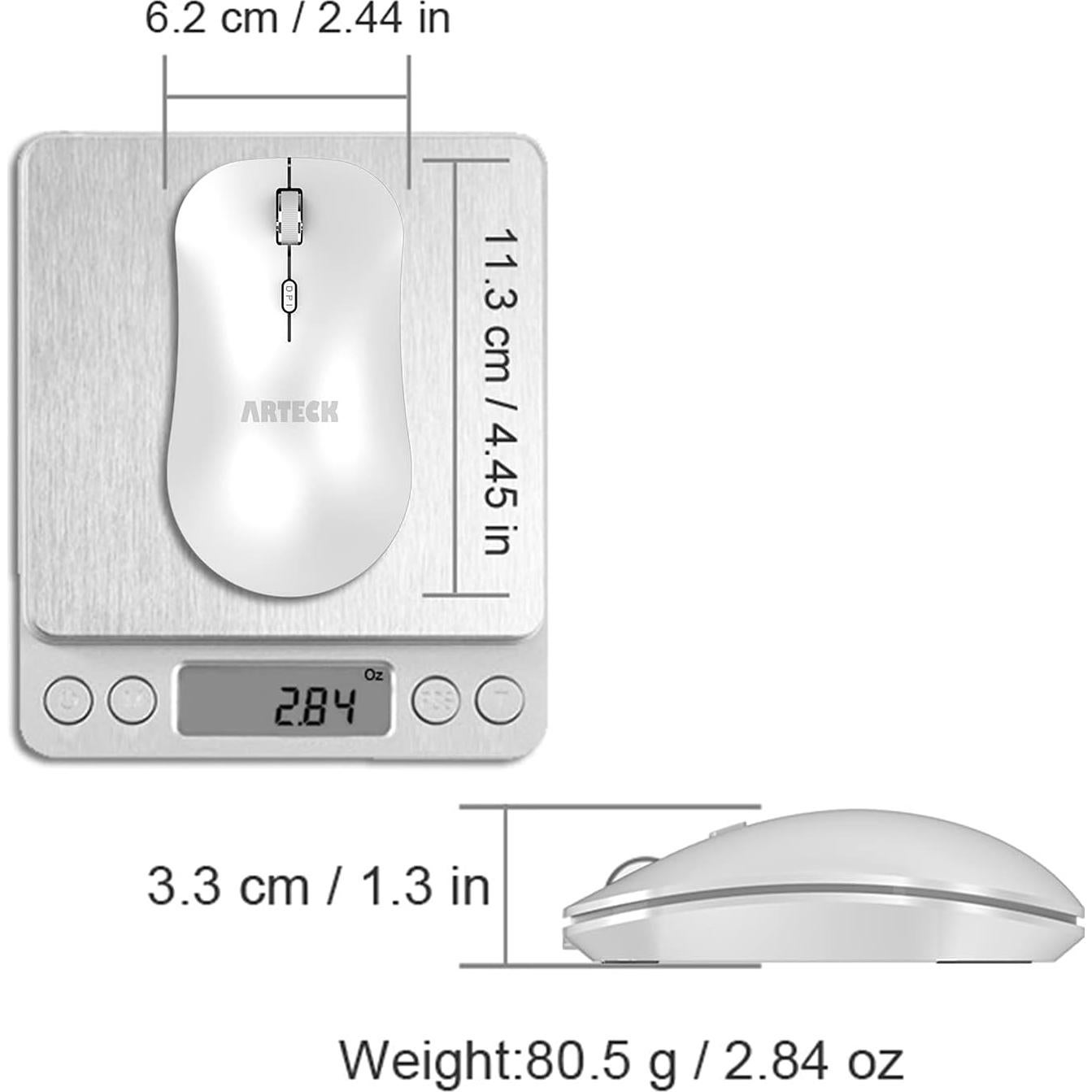 Ratón Inalámbrico Arteck MW162 Ergonómico Blanco USB