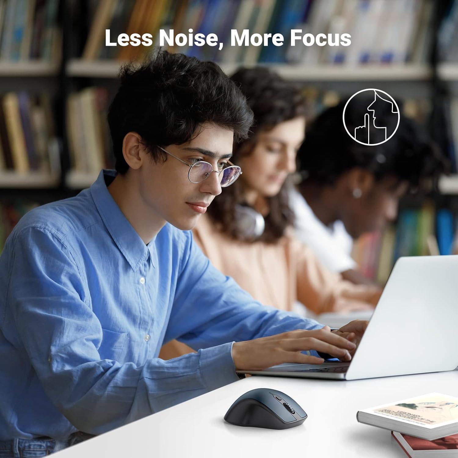 Ratón Inalámbrico UGREEN Bluetooth 5.0 Ergonómico 4000 DPI Azul