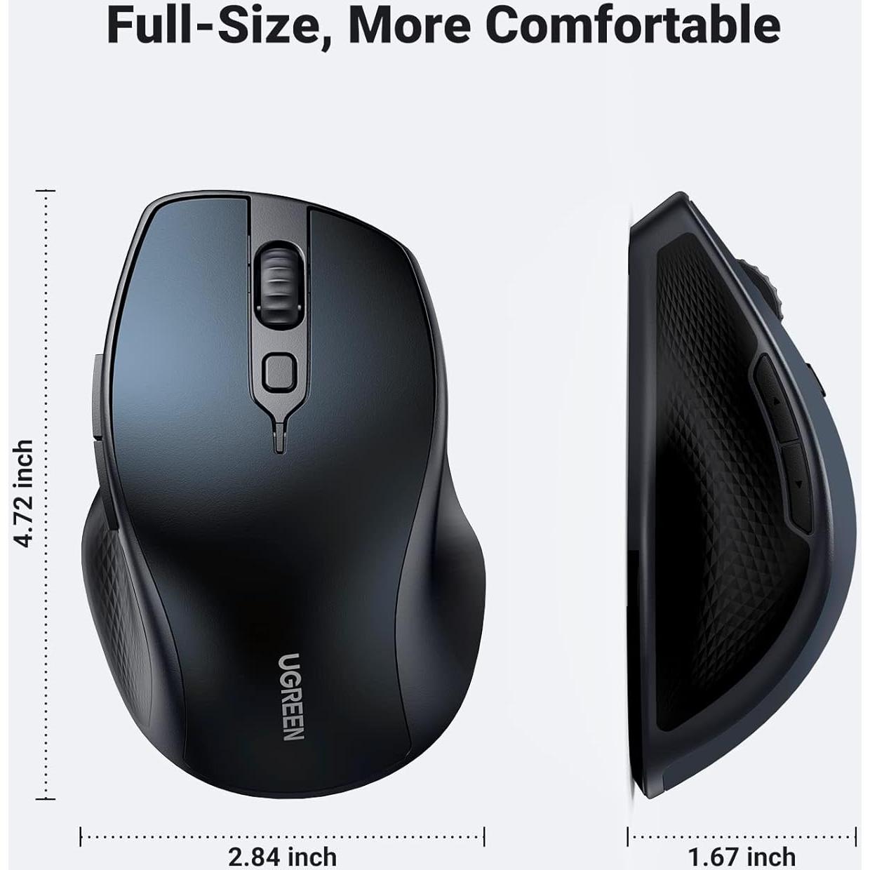 Ratón Inalámbrico UGREEN Bluetooth 5.0 Ergonómico 4000 DPI Azul