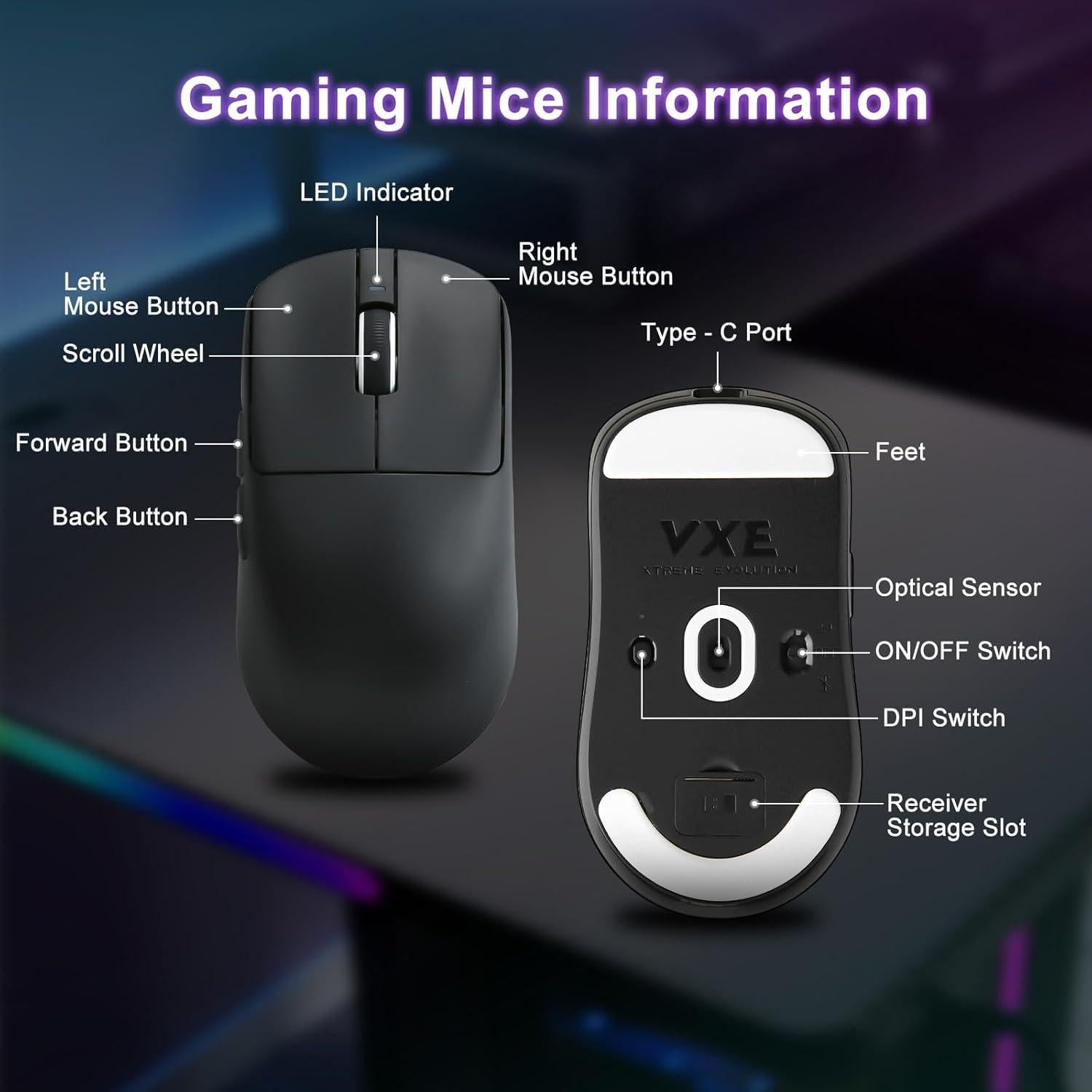R1 SE+ Ratón Gaming MIKIBY 18000 DPI Inalámbrico Ergonómico