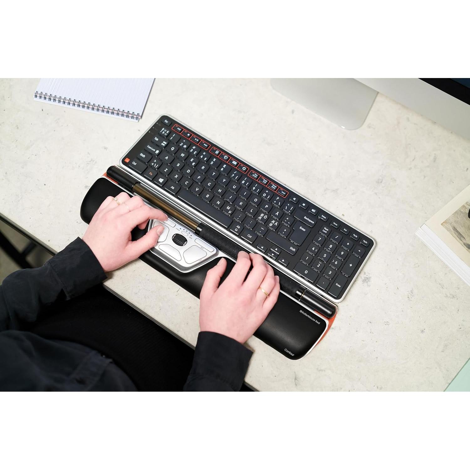 Ratón Ergonómico Contour Design RollerMouse Rojo - Con Soporte de Palma