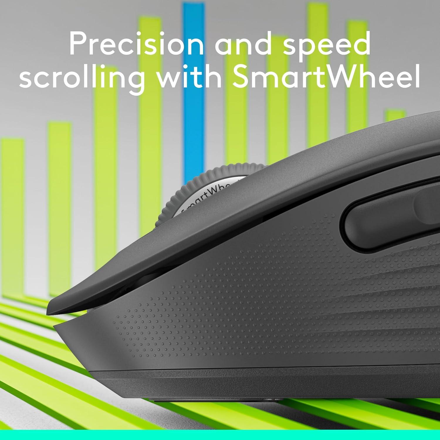 Ratón Inalámbrico Logitech Signature Plus M750 L - Grafito, Multi Dispositivo, 24 Meses Batería