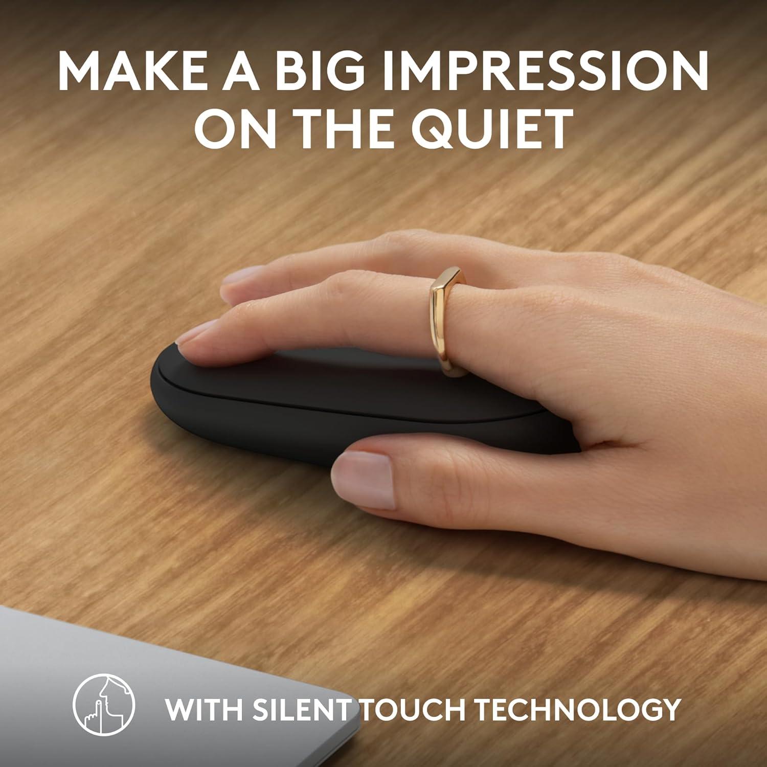 Mouse Inalámbrico Logitech Pebble 2 M350s Negro Slim Bluetooth