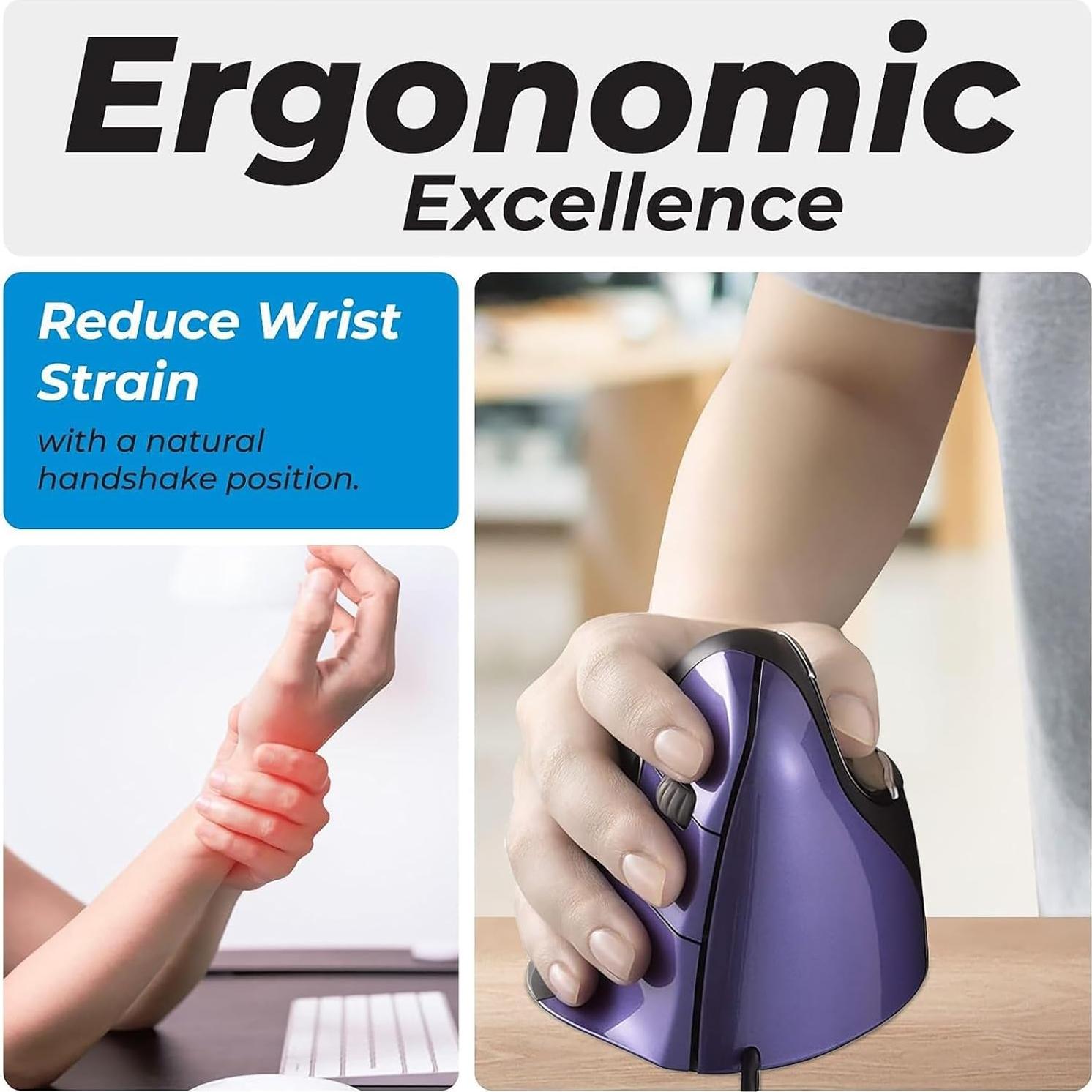 Ratón Vertical Evoluent VM4S Pequeño Ergonómico USB Mano Derecha