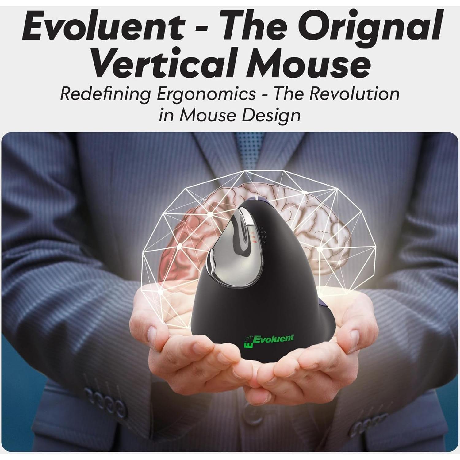 Ratón Vertical Evoluent VM4S Pequeño Ergonómico USB Mano Derecha