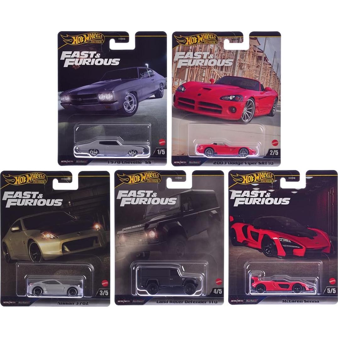 Set de 5 coches Hot Wheels Fast & Furious Premium 1:64