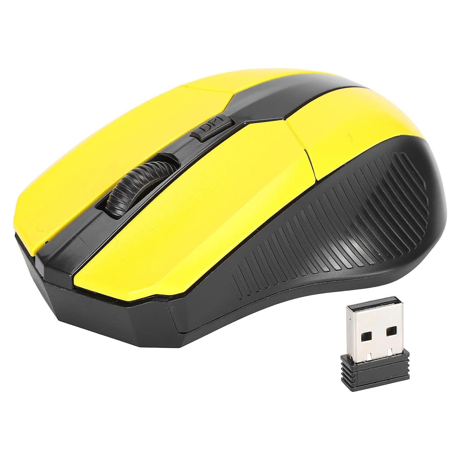 Ratón Ergonómico PUSOKEI 1600DPI USB Inalámbrico Amarillo