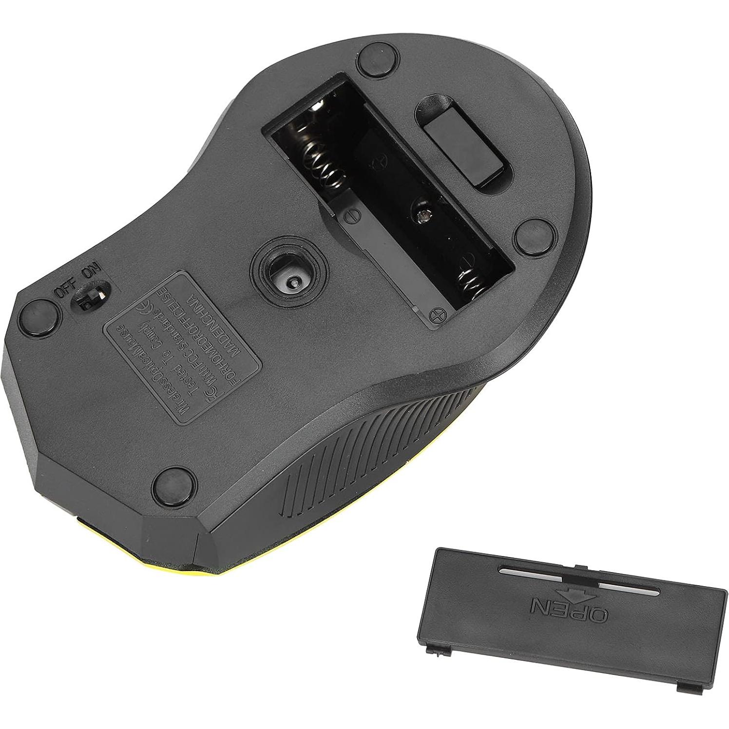 Ratón Ergonómico PUSOKEI 1600DPI USB Inalámbrico Amarillo