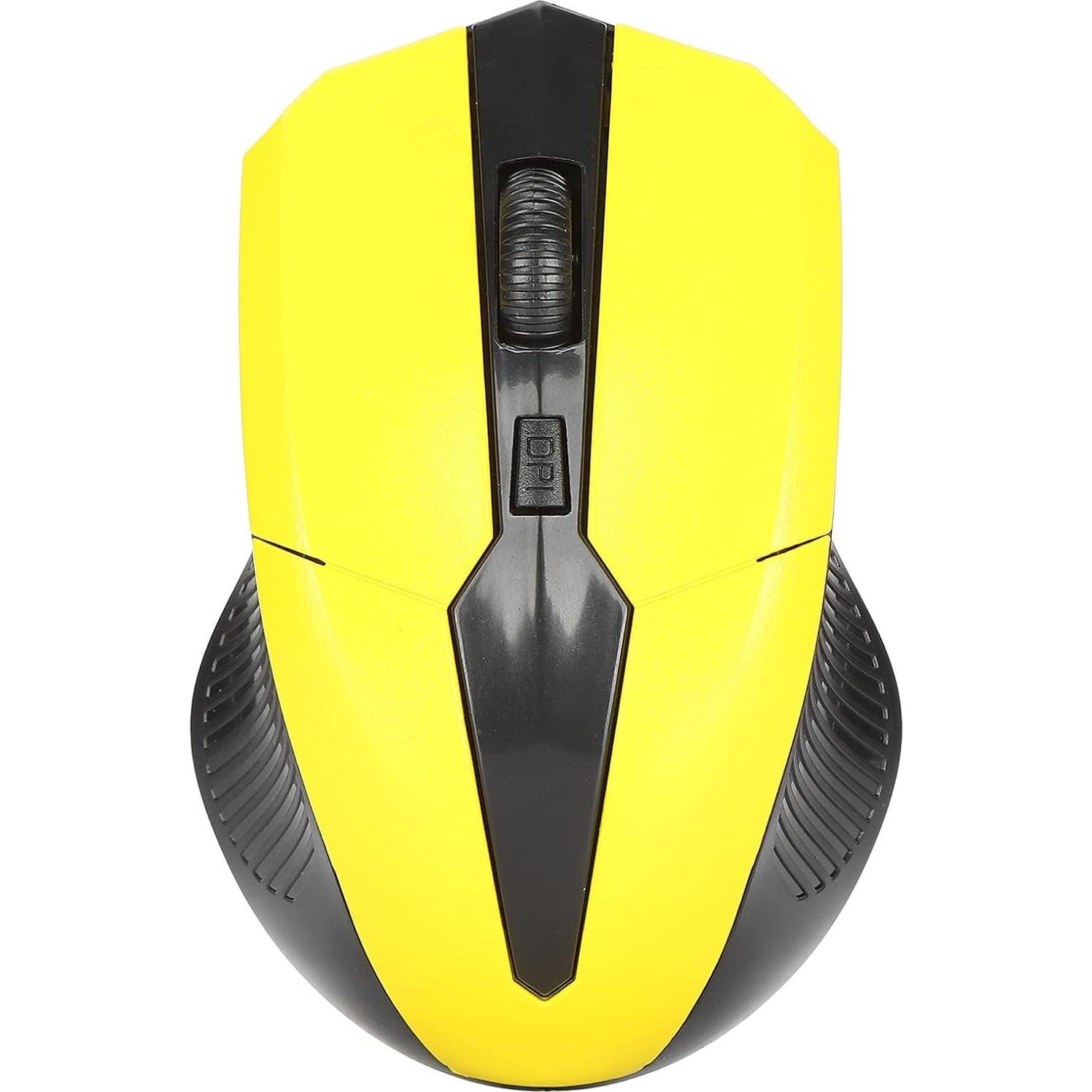 Ratón Ergonómico PUSOKEI 1600DPI USB Inalámbrico Amarillo