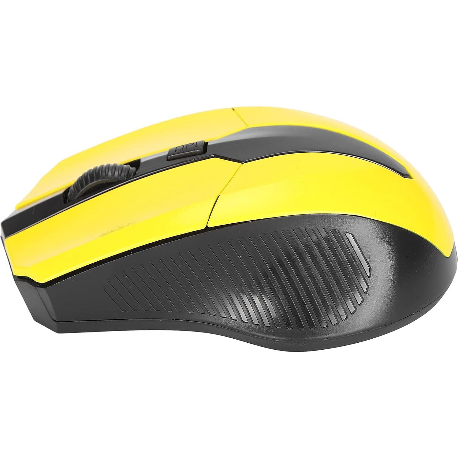 Ratón Ergonómico PUSOKEI 1600DPI USB Inalámbrico Amarillo