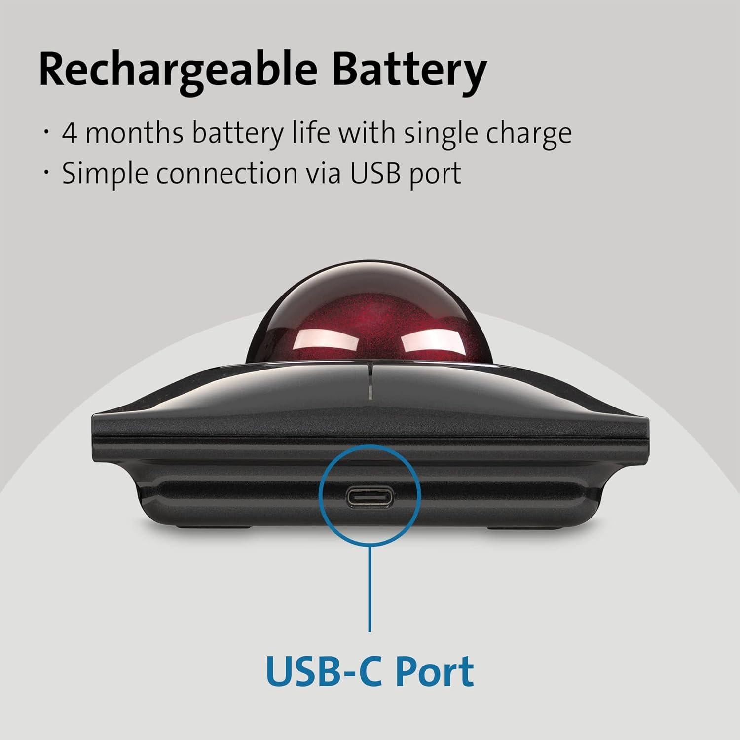 Trackball Inalámbrico Kensington SlimBlade Pro - Bluetooth, Recargable