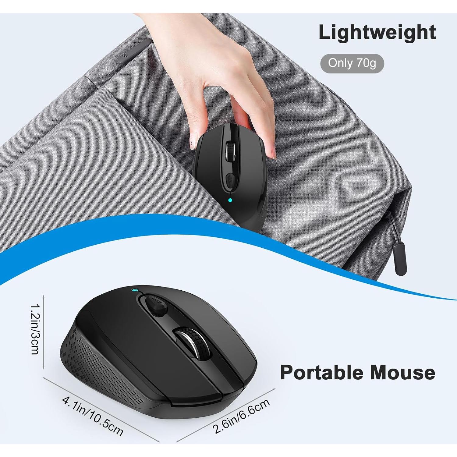 Ratón Inalámbrico RaceGT USB C Silencioso 2.4G 6 Botones