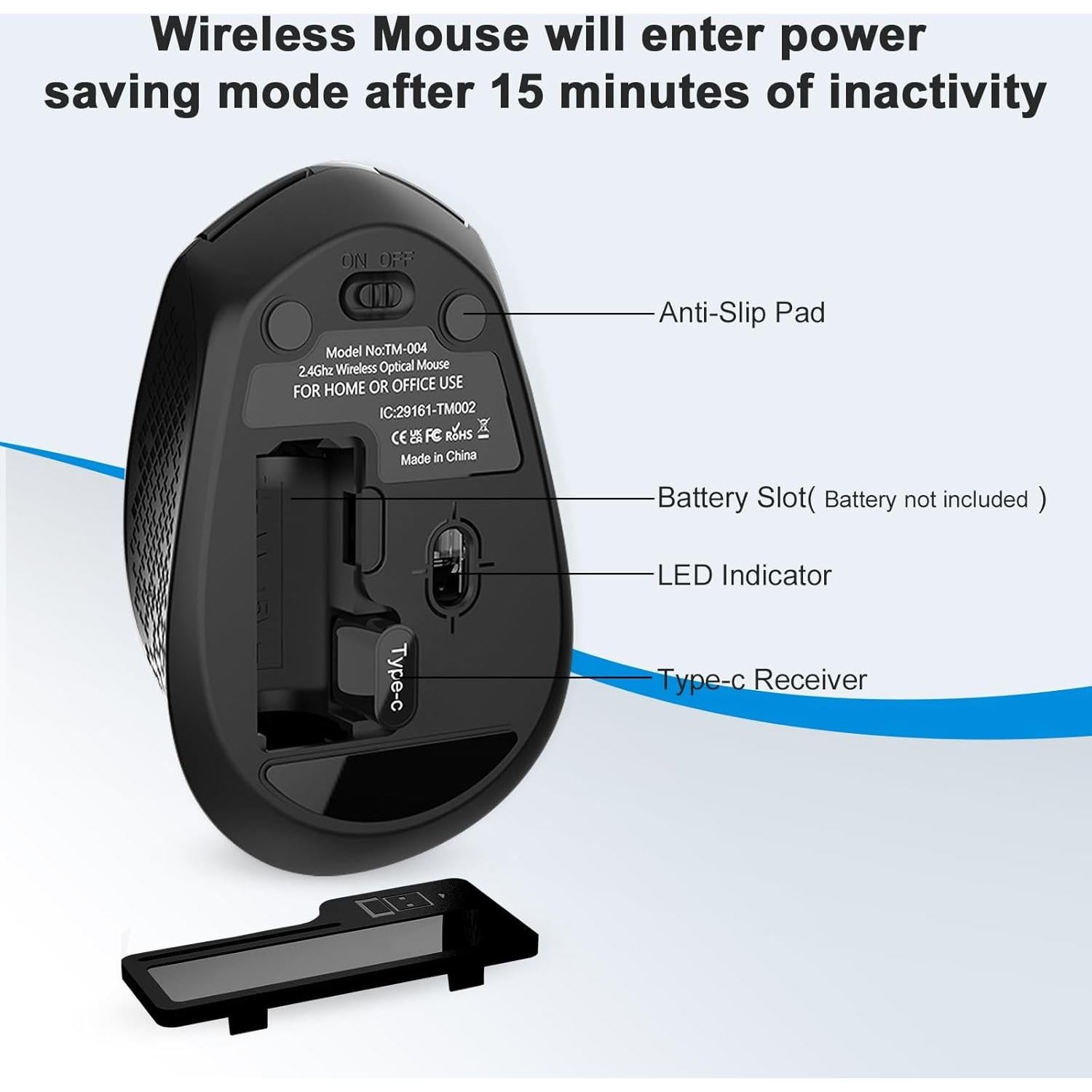 Ratón Inalámbrico RaceGT USB C Silencioso 2.4G 6 Botones