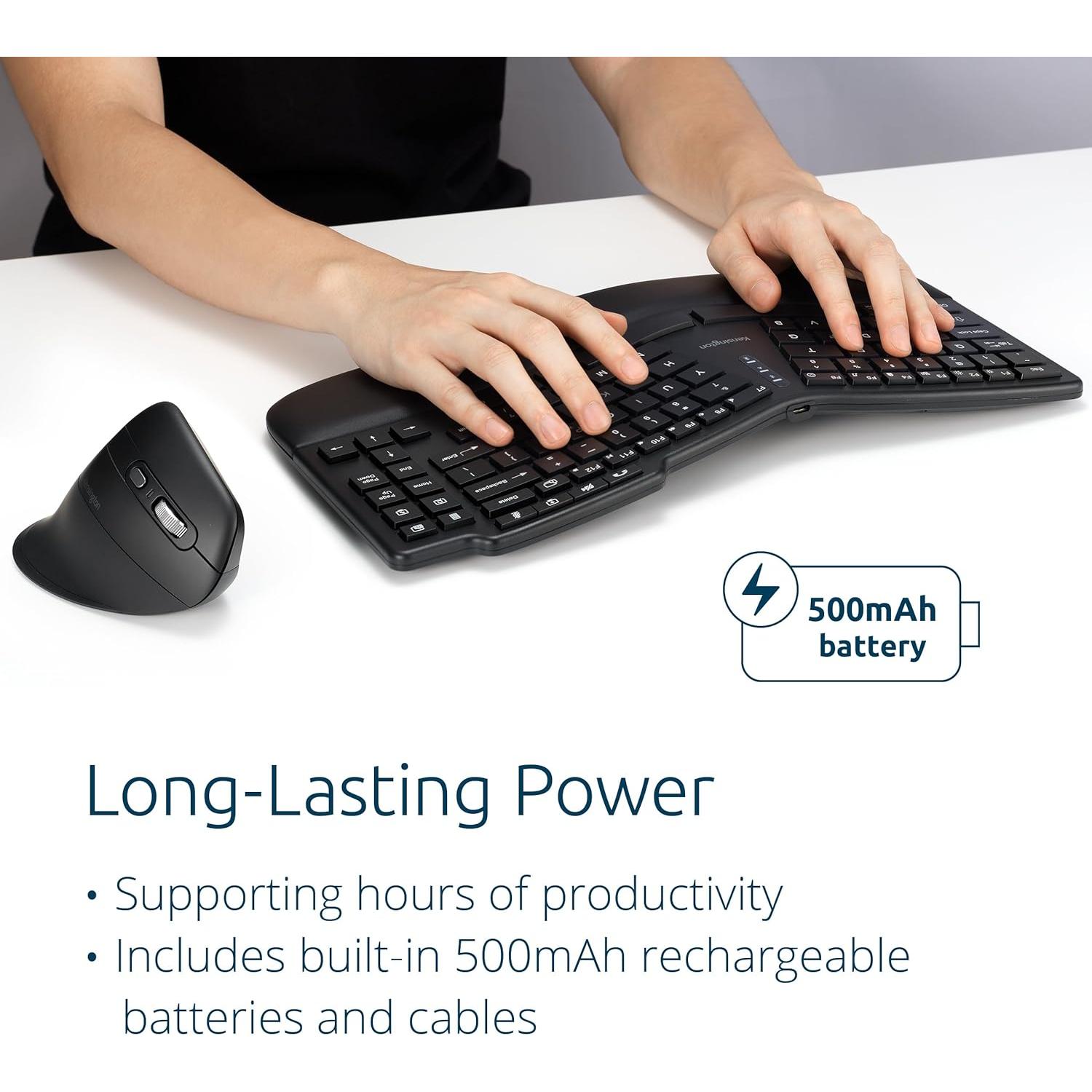 Teclado y Ratón Inalámbricos Ergonómicos Kensington KM675 EQ