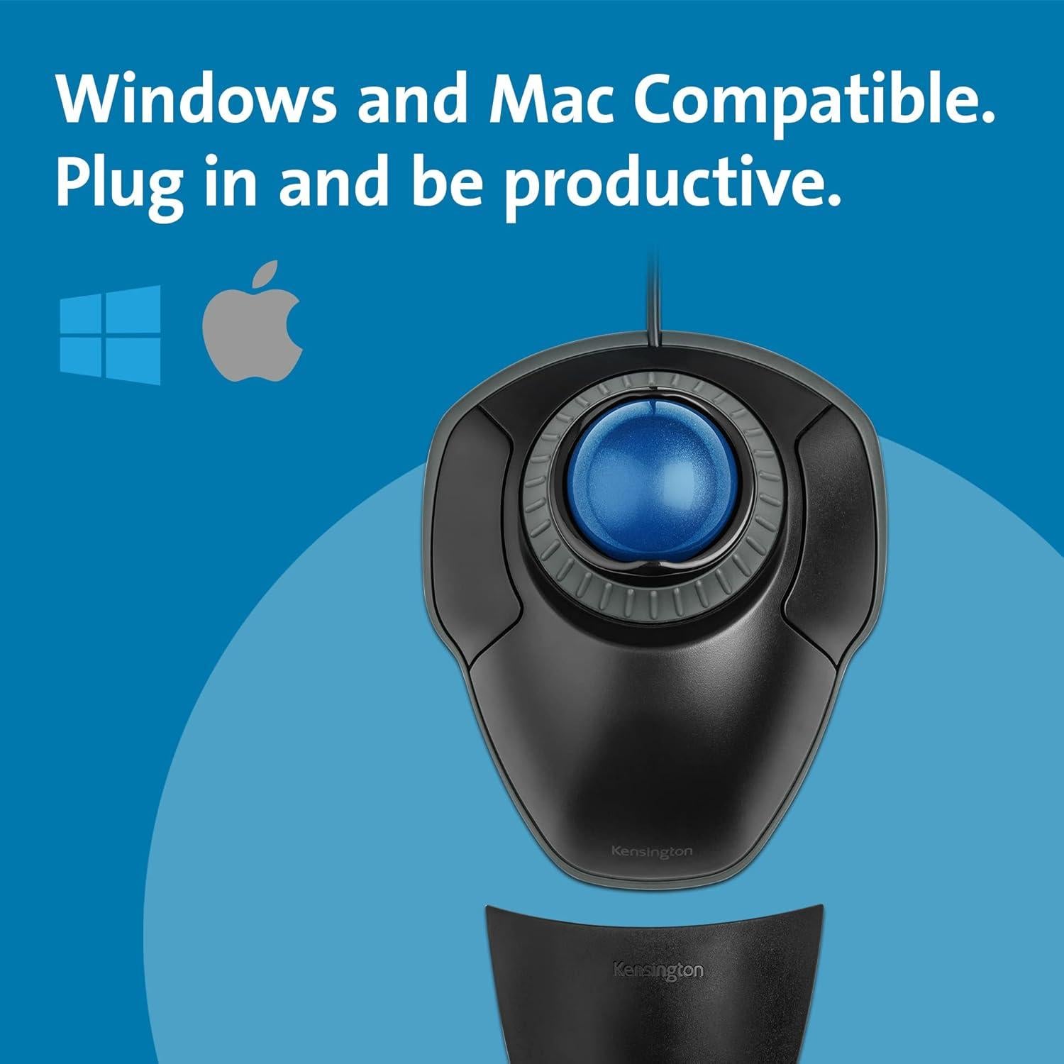 Mouse Trackball Kensington Orbit USB con Anillo Desplazamiento