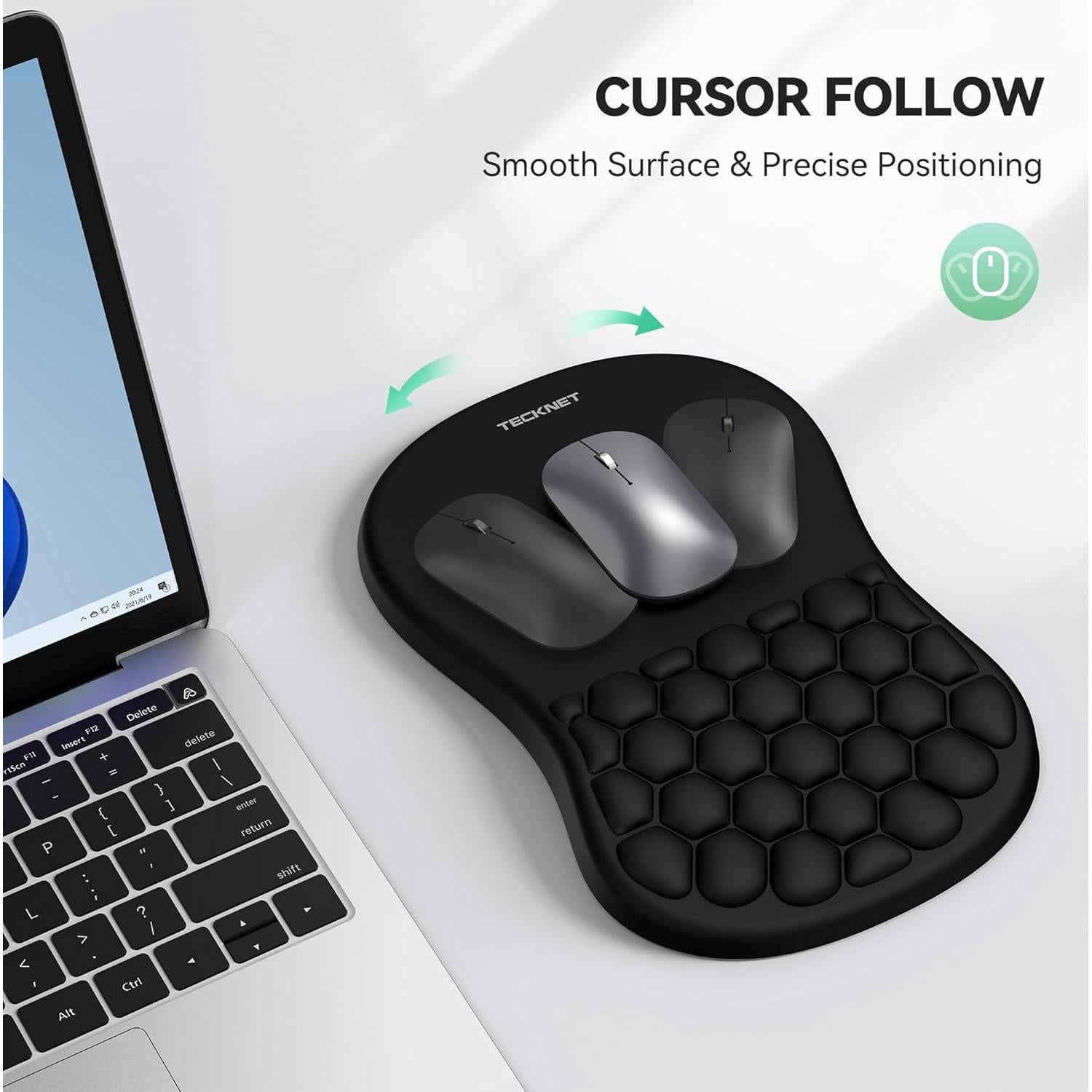 Almohadilla Ergonómica TECKNET con Reposamuñecas 30x20 cm