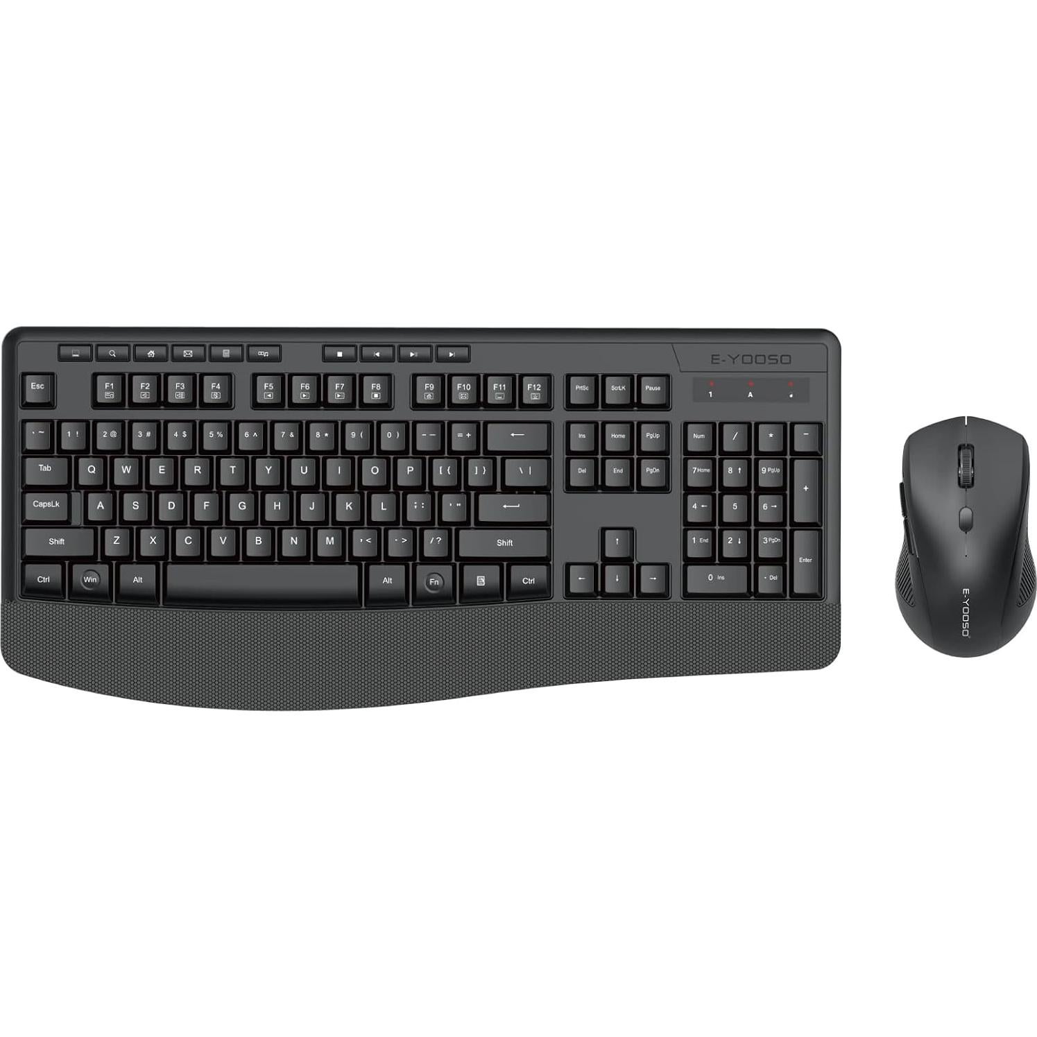 Combo Teclado y Ratón Inalámbrico E-YOOSO Ergonómico Negro