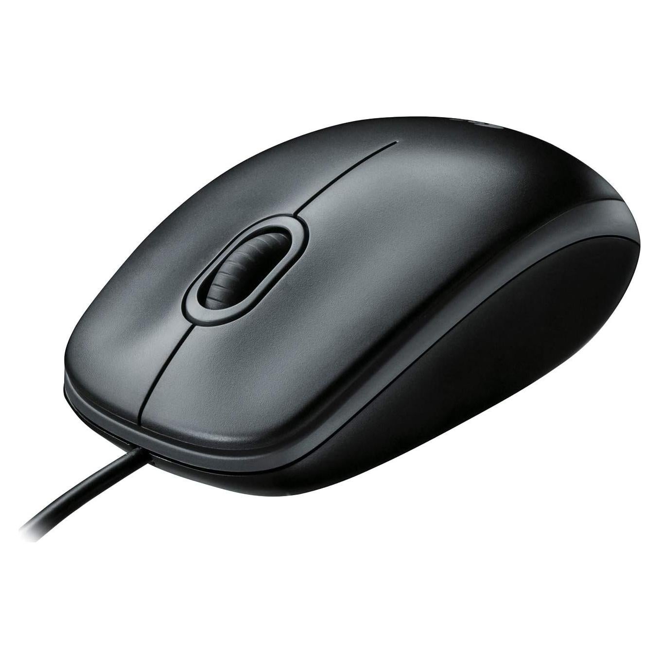 Logitech B100 Wired Mouse for Computer and Laptop, USB Corded Mouse, Right or Left Hand Use - Black