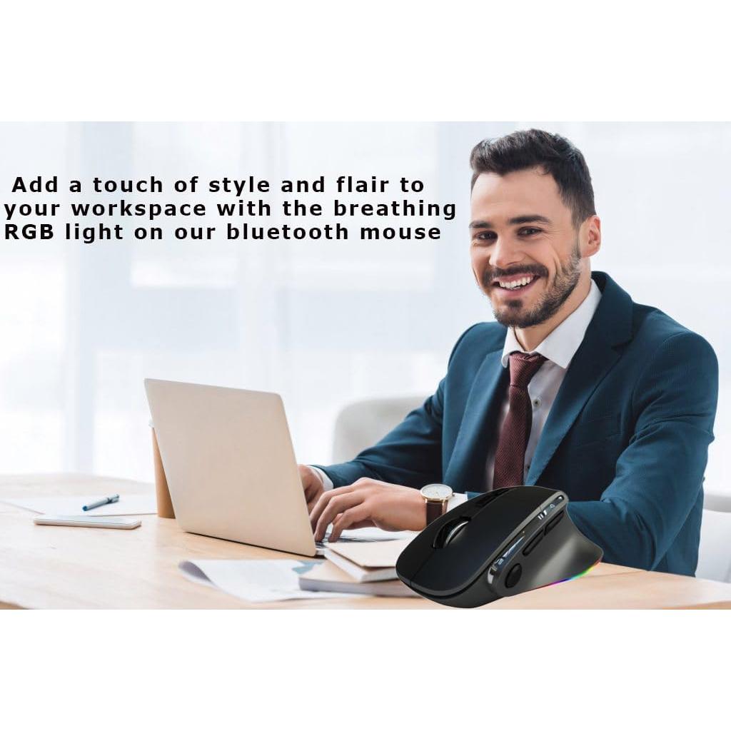 Ratón Ergonómico Vertical SHARE SUNSHINE Bluetooth USB Negro